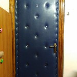 синяя обшивка входной двери 